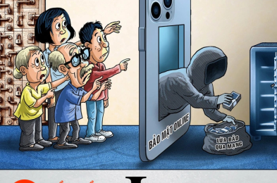 Cầm điện thoại bảo mật thông tin khách hàng